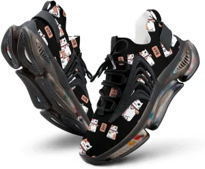 Lucky Cat Walking Shoes for Men Lightweight Tennis Fashion Elastic Sports Shoes Cushion Basketball Shoes