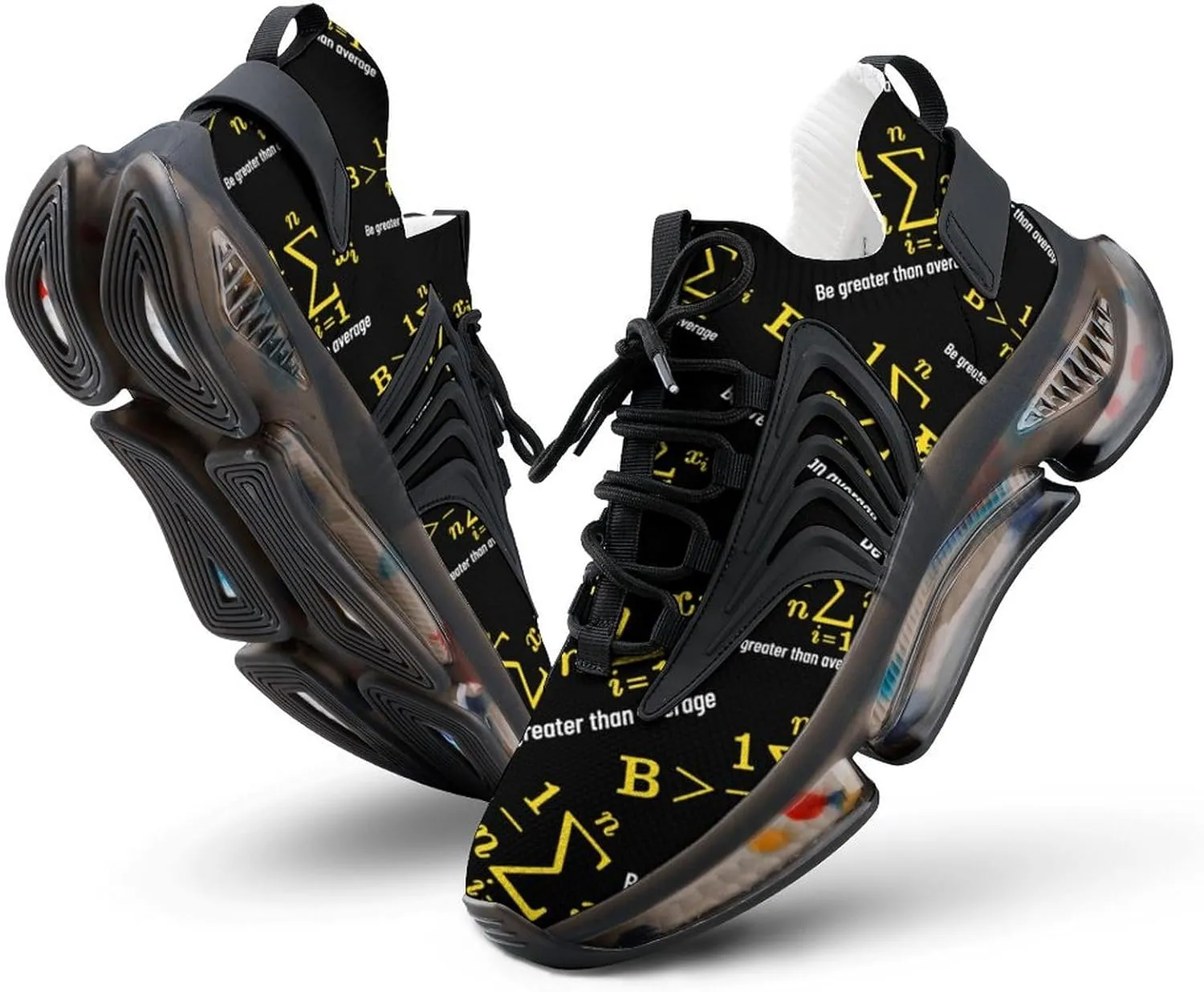 Math Be Greater Than Average Walking Shoes for Men Lightweight Tennis Fashion Elastic Sports Shoes Cushion Basketball Shoes