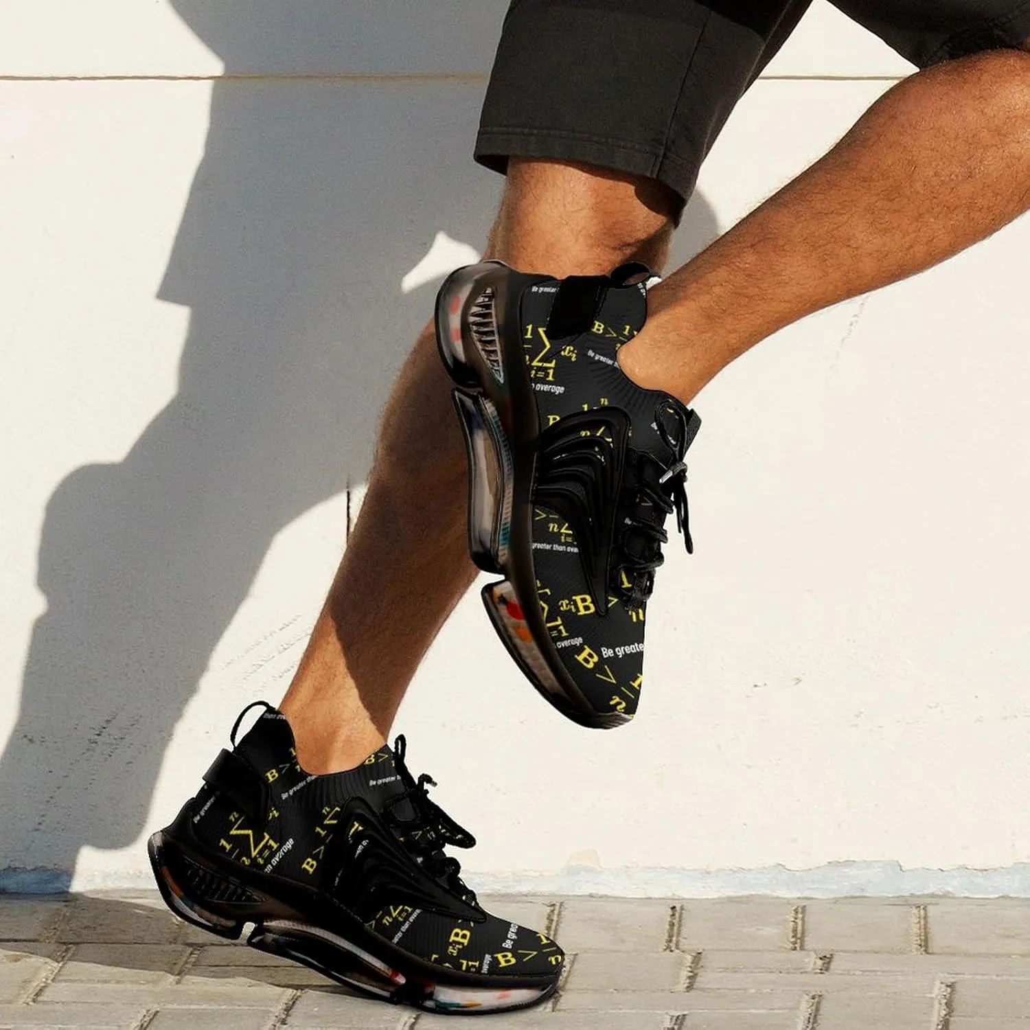 Math Be Greater Than Average Walking Shoes for Men Lightweight Tennis Fashion Elastic Sports Shoes Cushion Basketball Shoes