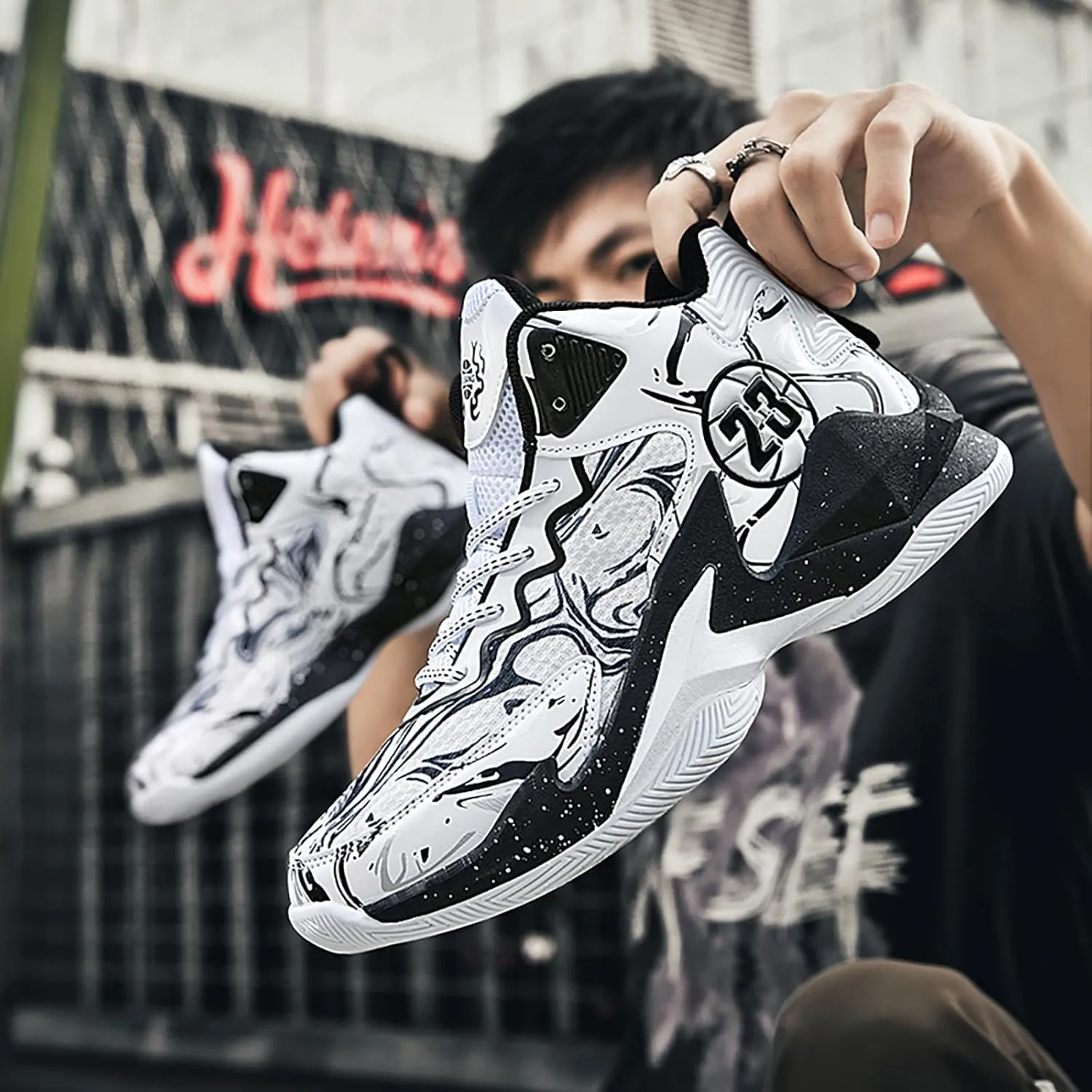 Men Basketball Shoes Fashion Athletic Sneakers Outdoor Sport Shoes Lightweight Volleyball Shoes Non Slip Basketball Shoes