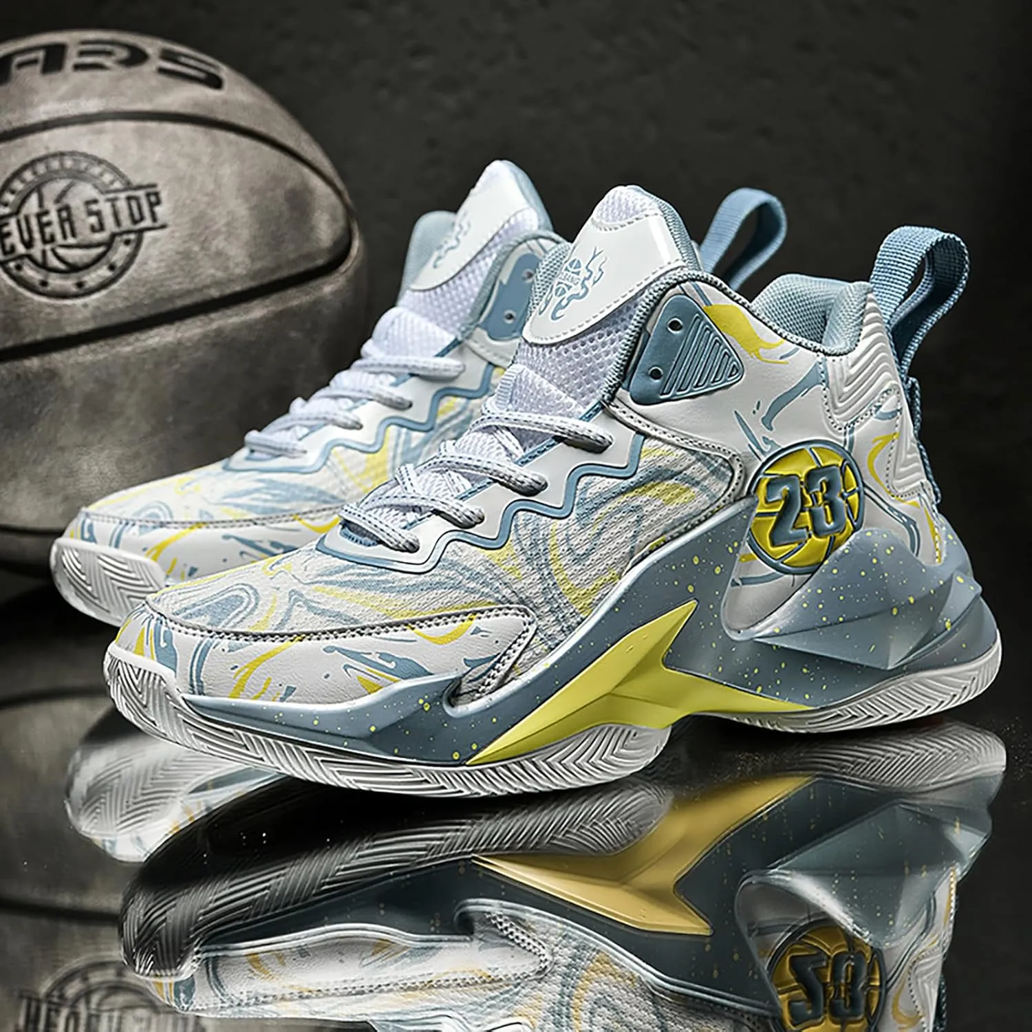 Men Basketball Shoes Fashion Athletic Sneakers Outdoor Sport Shoes Lightweight Volleyball Shoes Non Slip Basketball Shoes