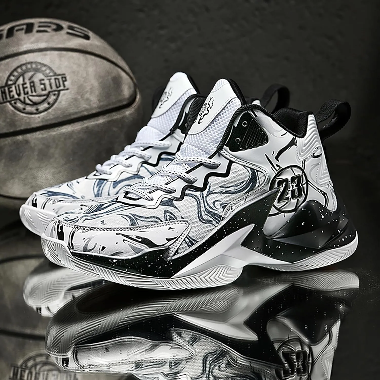 Men Basketball Shoes Fashion Athletic Sneakers Outdoor Sport Shoes Lightweight Volleyball Shoes Non Slip Basketball Shoes