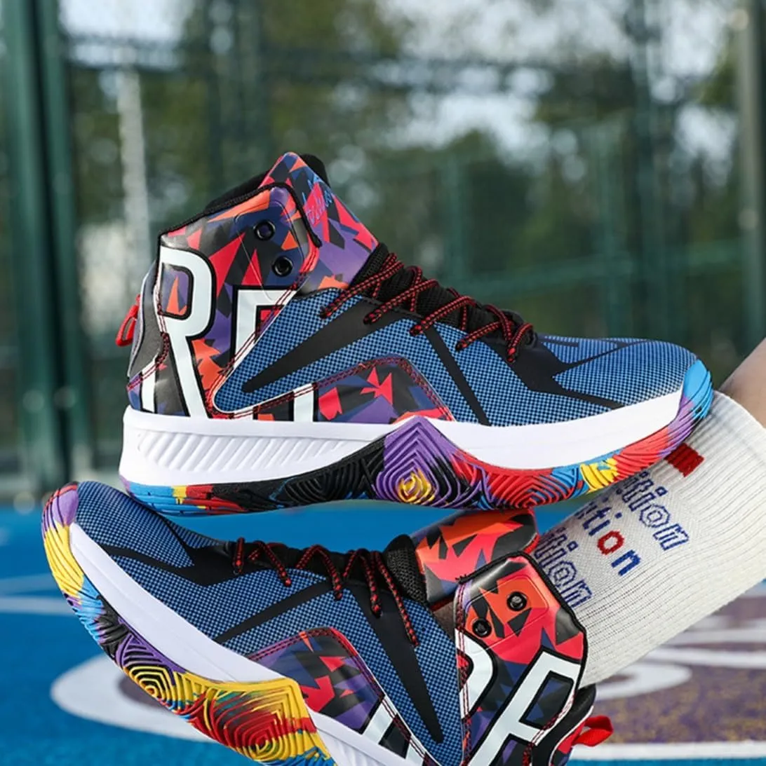 Mens Basketball Shoes Anti Slip Cushioning Basketball Sneakers Lightweight Breathable Outdoor Workout Sports Shoes
