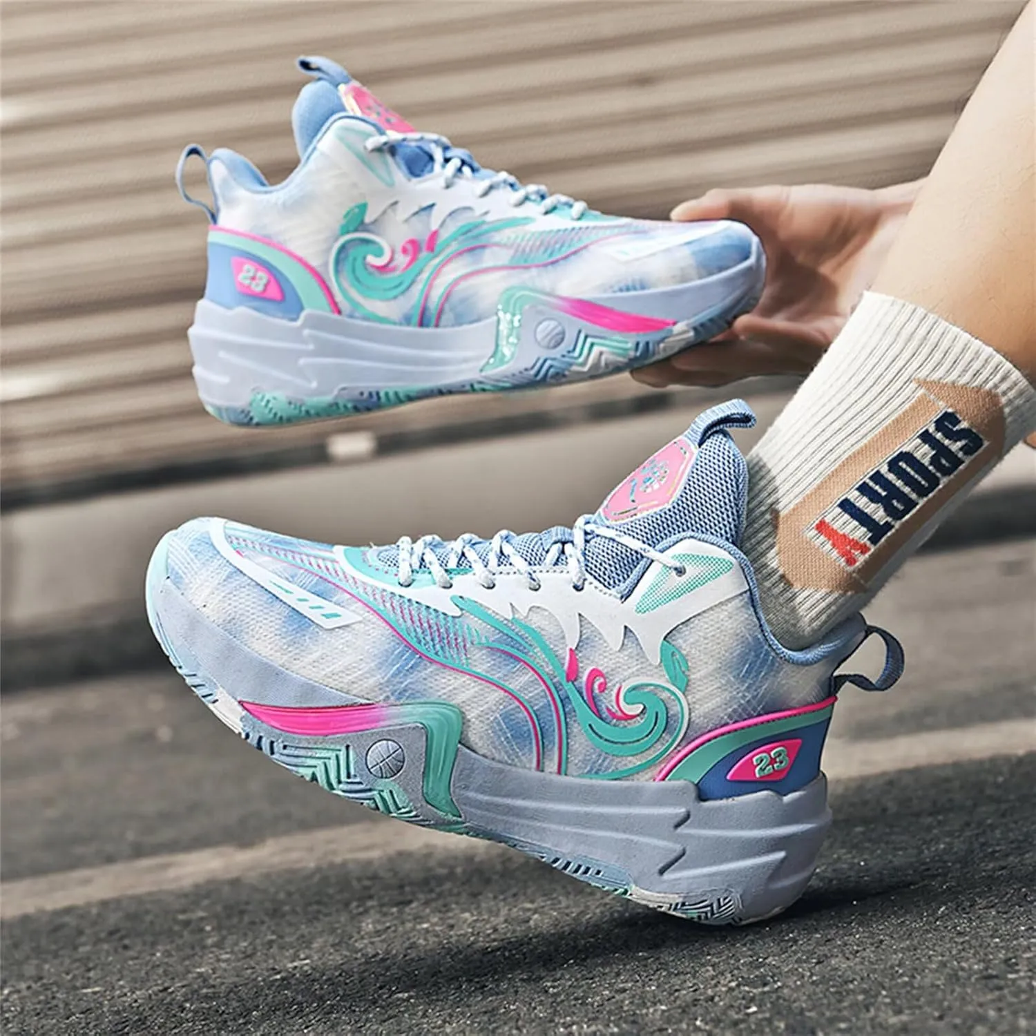 Men's Basketball Shoes for Women Breathable Non Slip Fashionable Comfortable Training Shoes Outdoor Sneakers