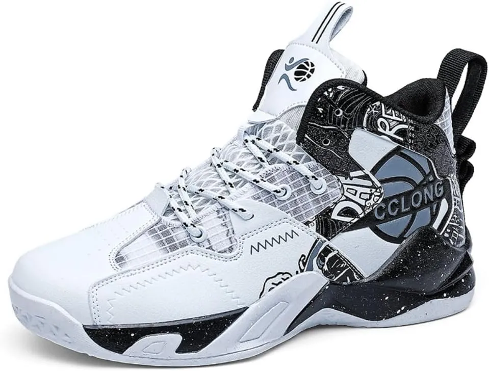 Men's Basketball Shoes Mid Basketball Sneakers Non-Slip Outdoor Cushioning Workout Shoes