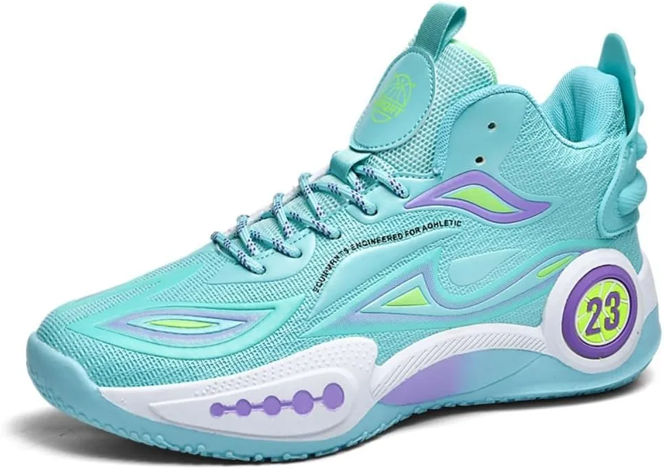 Men's Basketball Shoes Mid Basketball Sneakers Non-Slip Outdoor Cushioning Workout Shoes