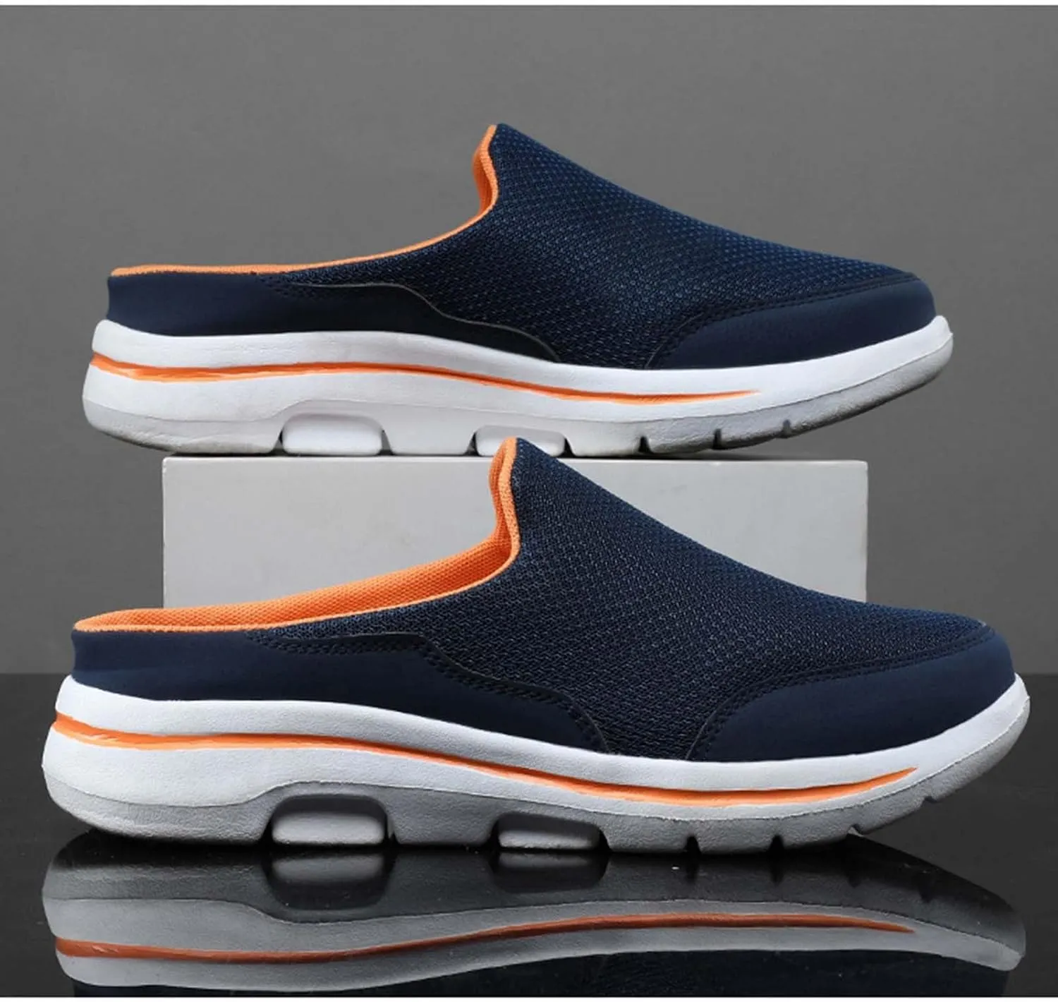 Men's Breathable Barefoot Shoes Soft Flat Soled Slip On Mesh Heelless Walking Shoes Business Casual Shoes