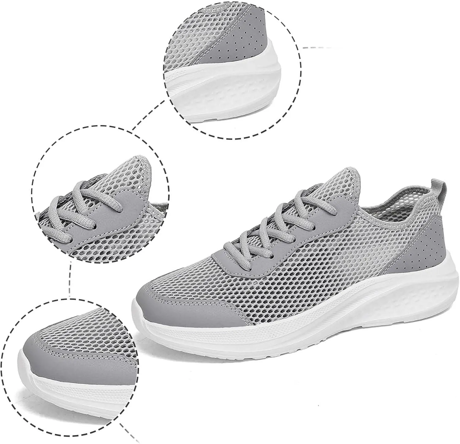 Men's Breathable Sneakers Lightweight Running Shoes for Walking Gym Tennis Casual Outdoor Sports with Slip- Sole