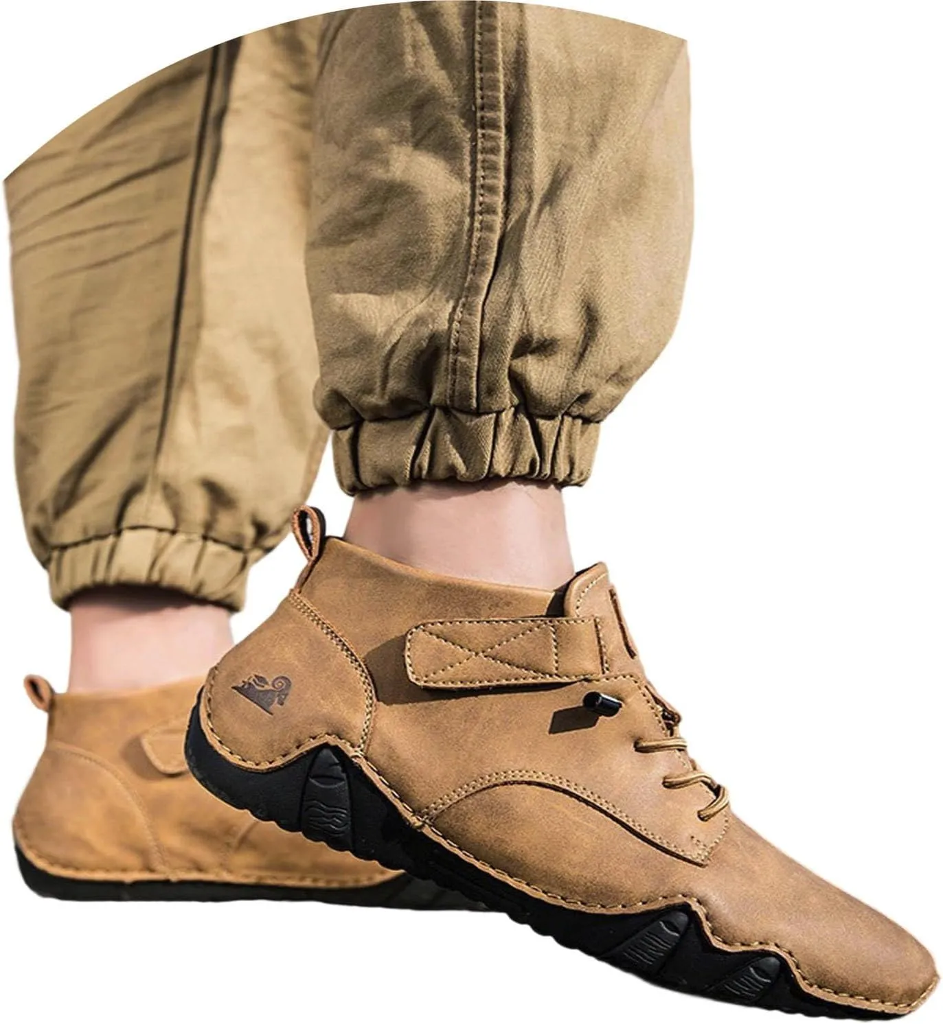 Men's Casual Boots Outdoor Comfortable Slip On Walking Shoes for Travel Dating Jeans Stylish High Top Ankle Sneakers
