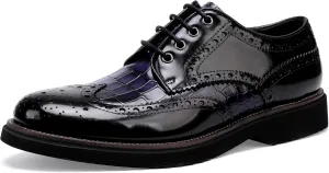Men's Dress Shoes Genuine Leather Oxfords Luxury Formal Business Suit Shoes Wingtip Brogue Handcrafted