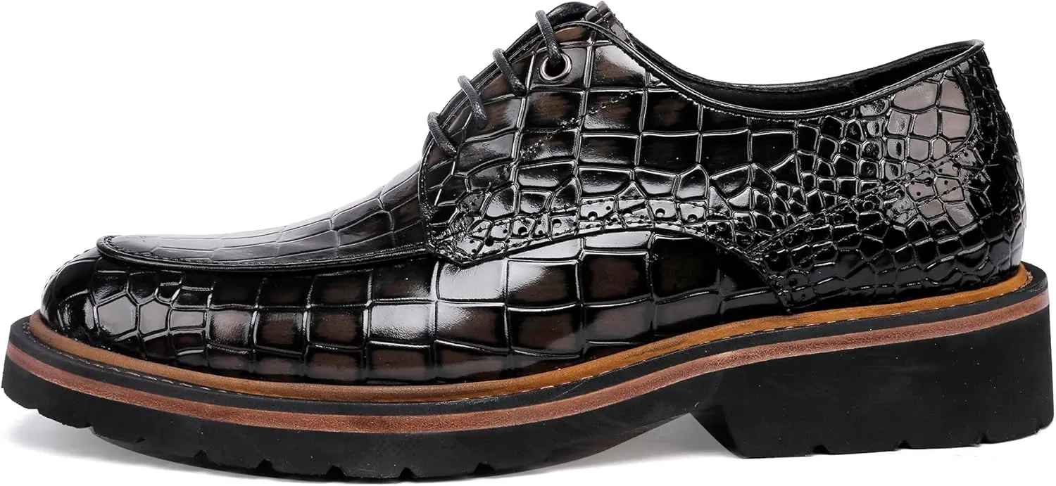 Men's Dress Shoes Genuine Leather Oxfords Luxury Formal Business Suit Shoes Wingtip Brogue Handcrafted