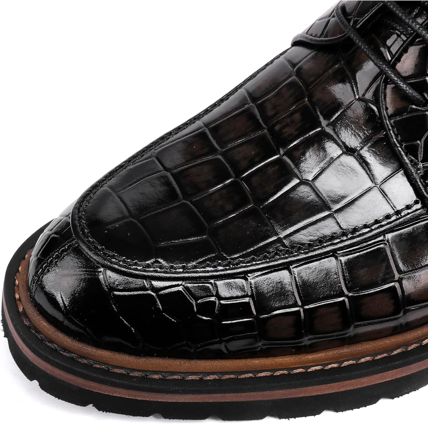 Men's Dress Shoes Genuine Leather Oxfords Luxury Formal Business Suit Shoes Wingtip Brogue Handcrafted