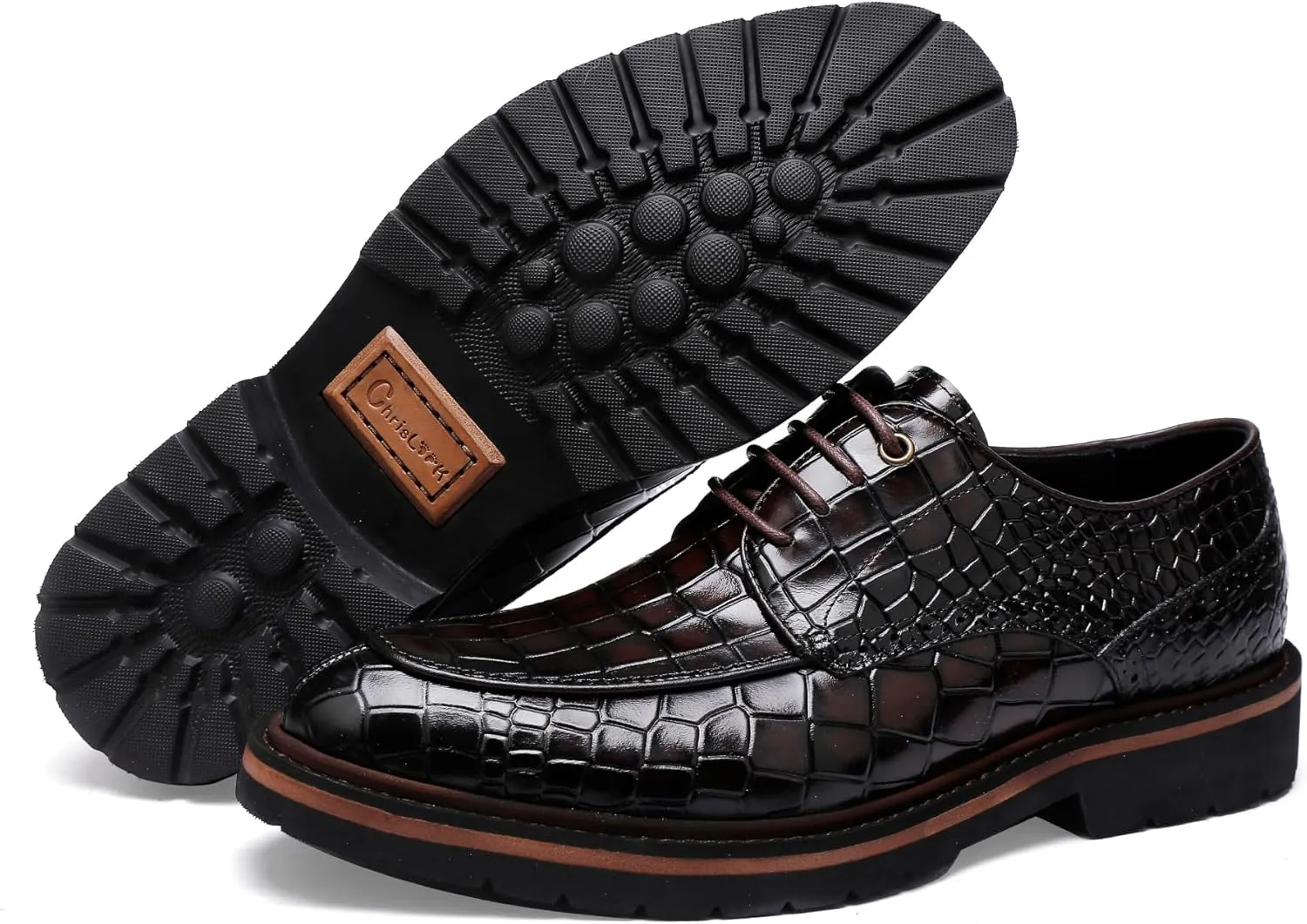Men's Dress Shoes Genuine Leather Oxfords Luxury Formal Business Suit Shoes Wingtip Brogue Handcrafted