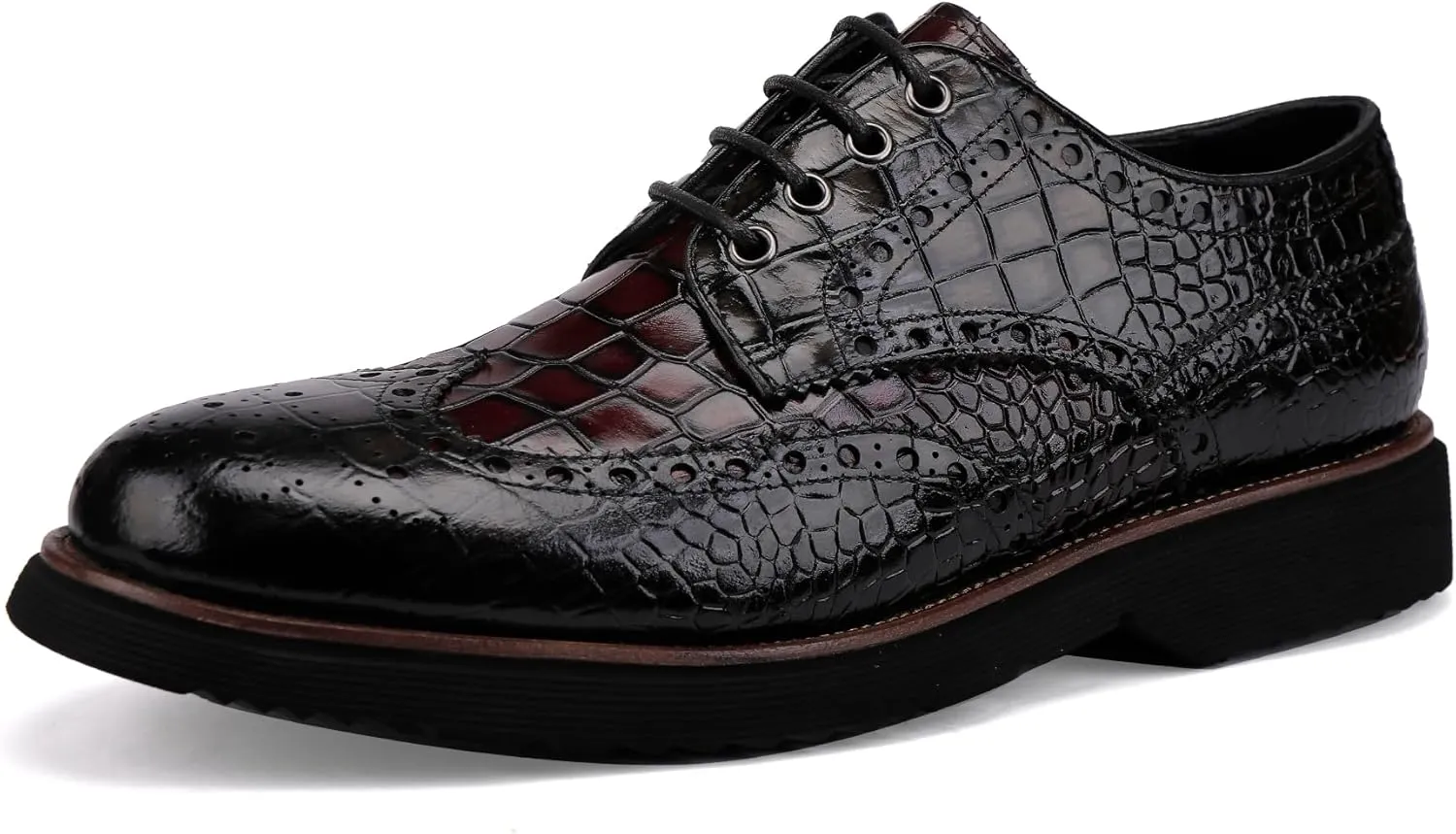 Men's Dress Shoes Genuine Leather Oxfords Luxury Formal Business Suit Shoes Wingtip Brogue Handcrafted