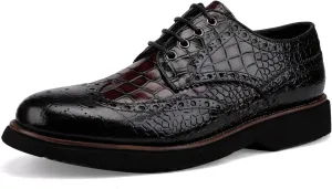 Men's Dress Shoes Genuine Leather Oxfords Luxury Formal Business Suit Shoes Wingtip Brogue Handcrafted