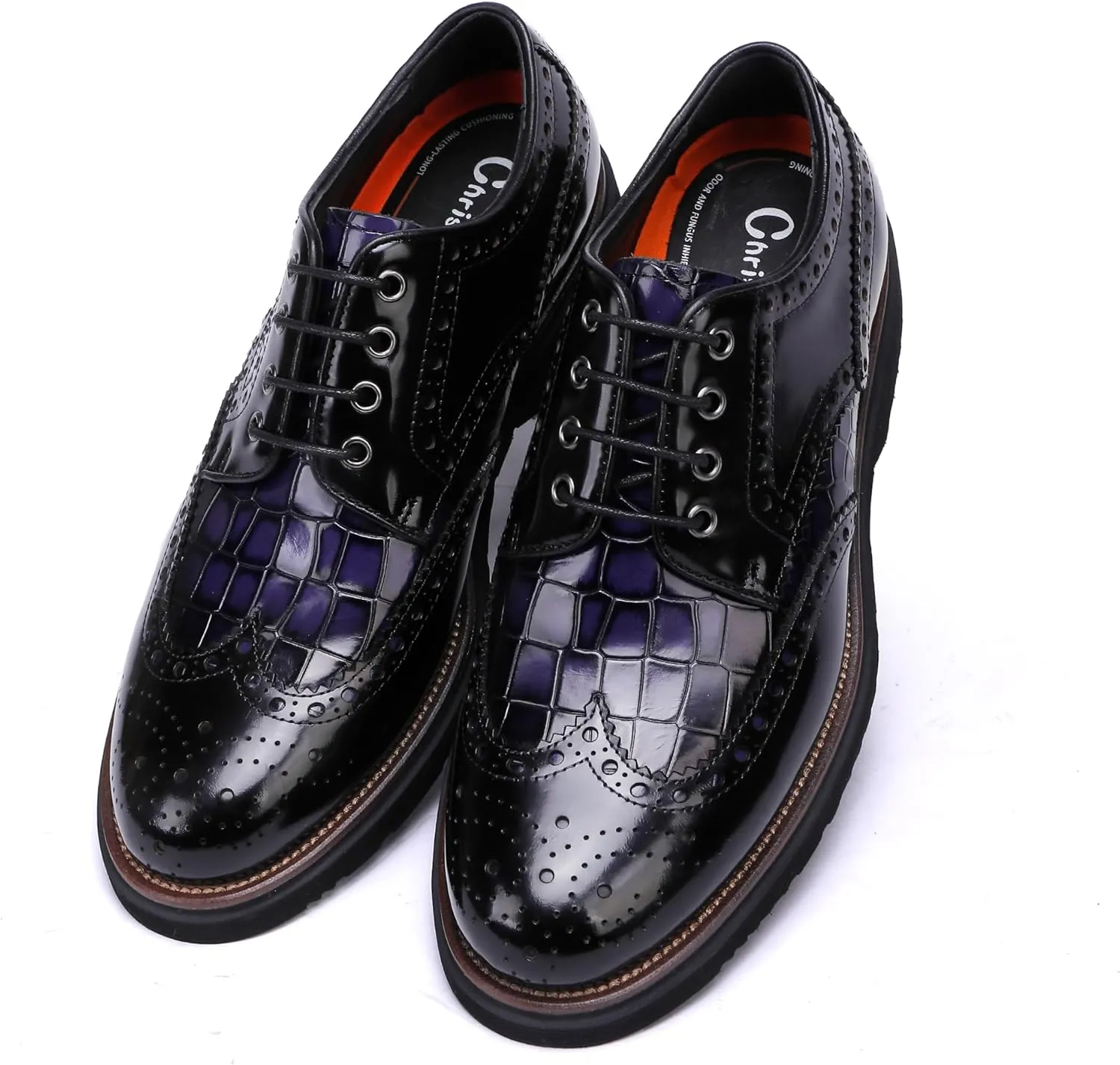 Men's Dress Shoes Genuine Leather Oxfords Luxury Formal Business Suit Shoes Wingtip Brogue Handcrafted