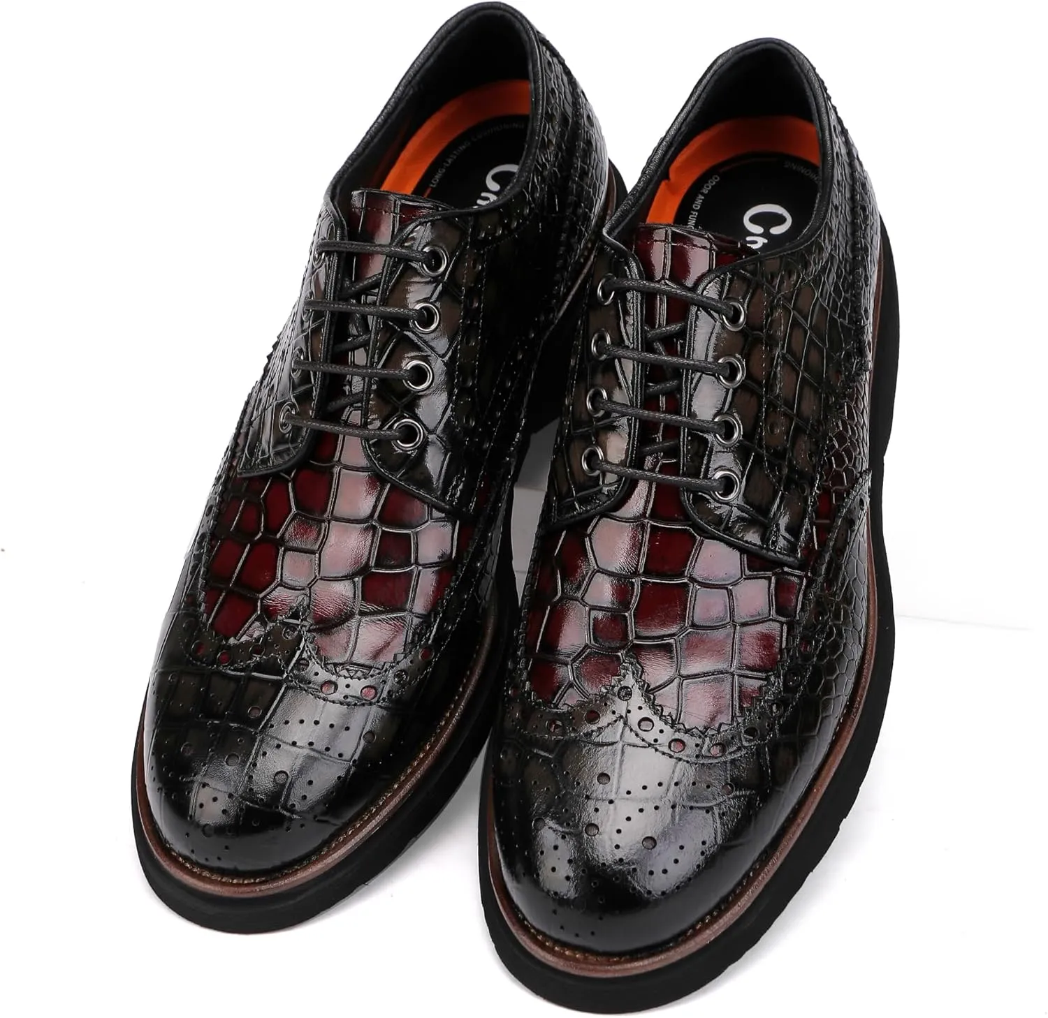 Men's Dress Shoes Genuine Leather Oxfords Luxury Formal Business Suit Shoes Wingtip Brogue Handcrafted