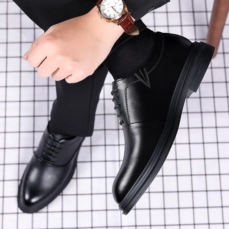 Mens Dress Sneakers Wedding Polishing Lace-up Oxfords Modern Orthopedic Leather Shoes