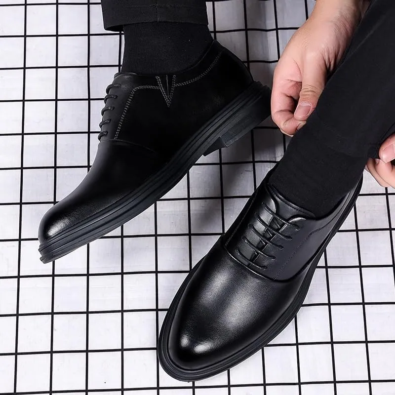 Mens Dress Sneakers Wedding Polishing Lace-up Oxfords Modern Orthopedic Leather Shoes