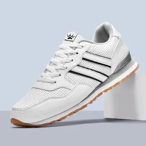 Men’s High-Quality Leather Sneakers – Breathable & Durable Casual Shoes, Stylish Tenis Hombre, Comfortable Flat Shoes