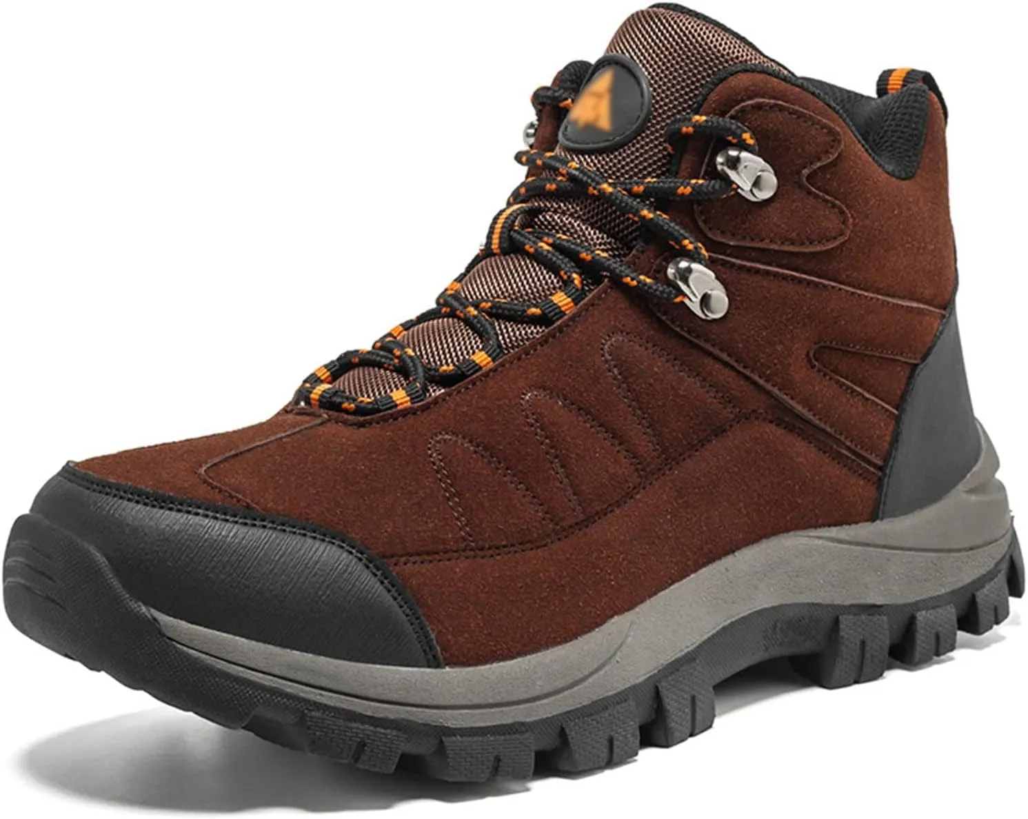 Men's Hiking Shoes, High Top, Hiking, Travel, Fashion, Leisure, Running, Big Size, Three Seasons (Color : Brown, Size : 10)