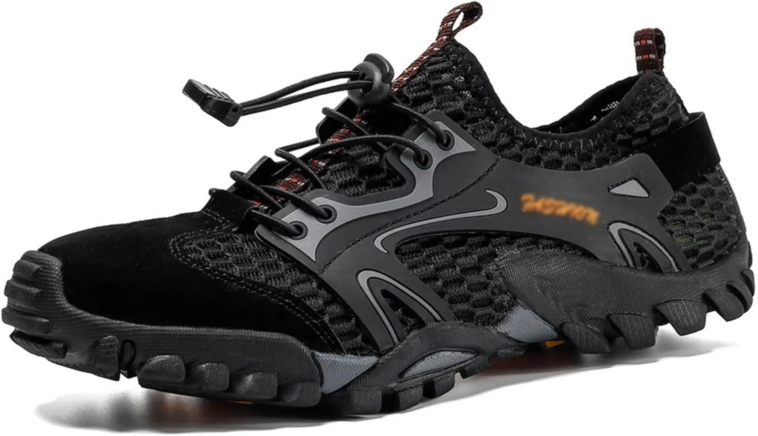 Men's Hiking Shoes, Wading Shoes, Hiking, Outdoor, Rock Climbing, Hollow, Breathable (Color : Black, Size : 10.5)