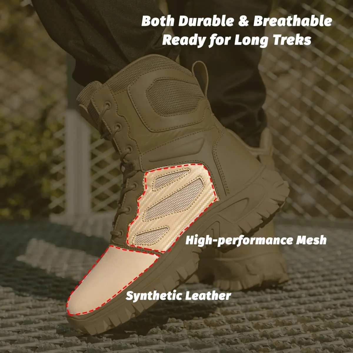 Men's Military Tactical Boots: Combat Hiking Shoes Lightweight