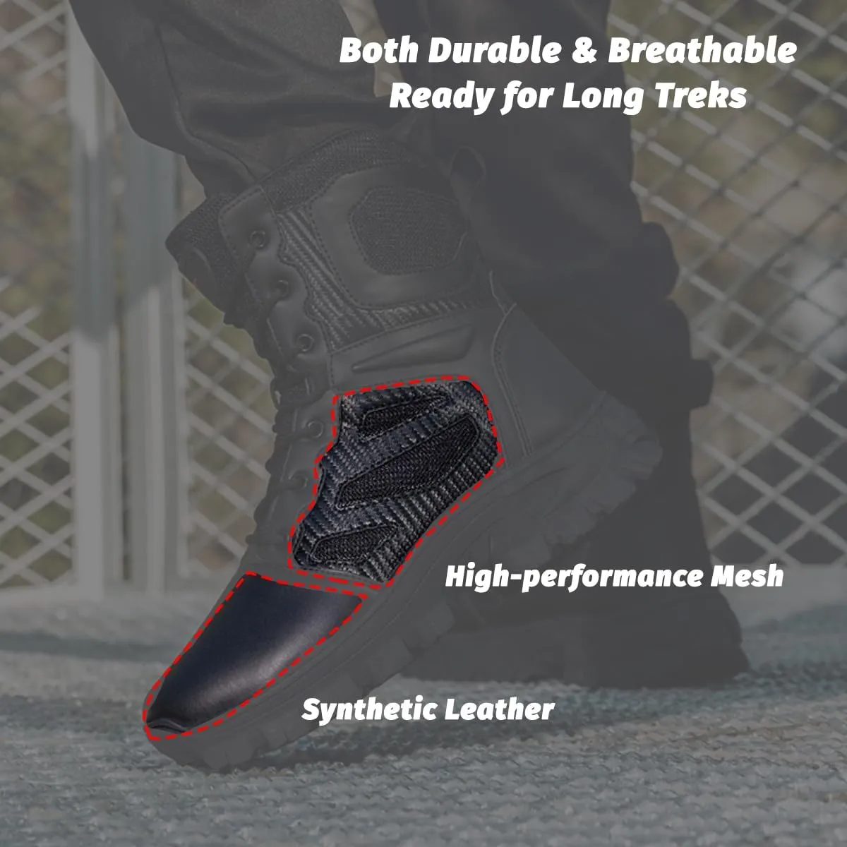 Men's Military Tactical Boots: Combat Hiking Shoes Lightweight