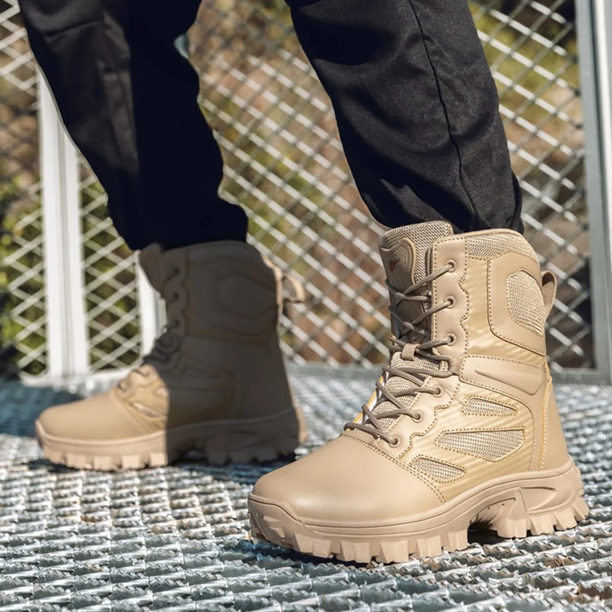 Men's Military Tactical Boots: Combat Hiking Shoes Lightweight