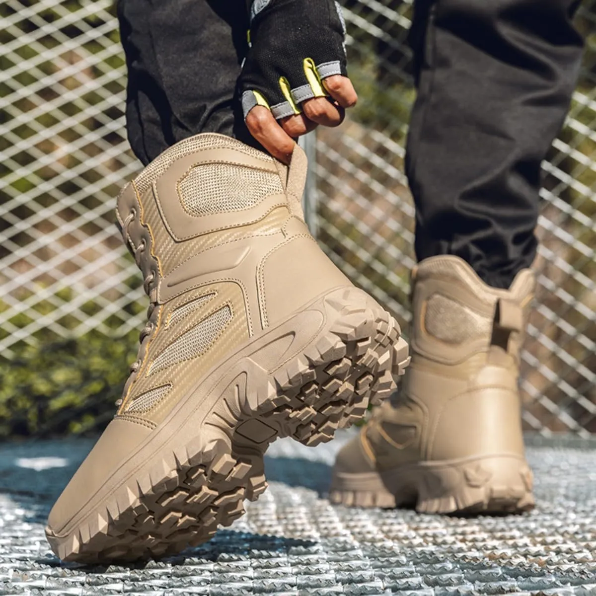 Men's Military Tactical Boots: Combat Hiking Shoes Lightweight