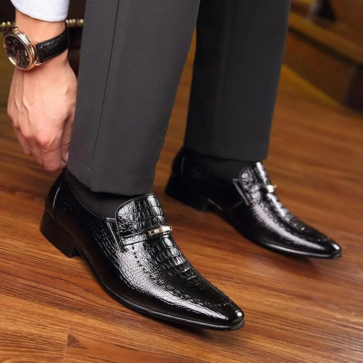 Men's Modern Shoes Latin Dance Shoes Ballroom Indoor Training Leather for Men All Leather