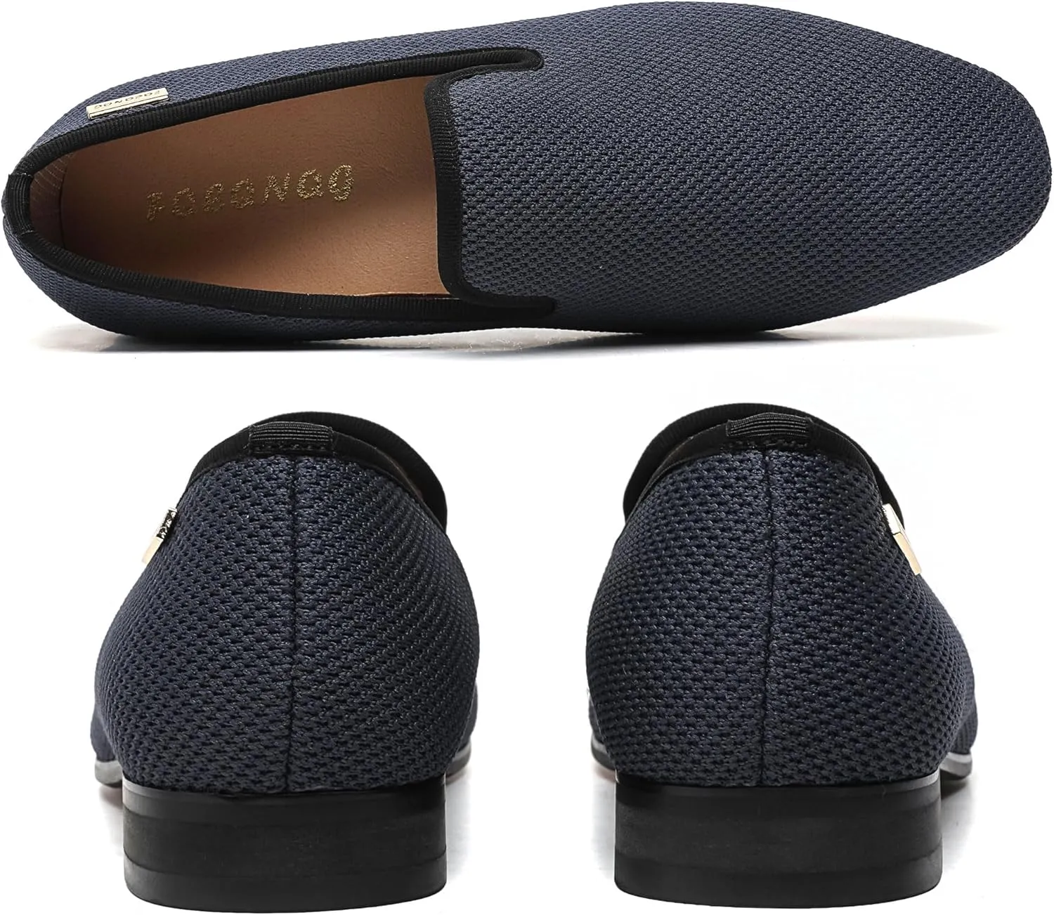 Men's Orange Loafers, Casual Slip-On Shoes, Mesh Upper & Insole, Round Toe, Moderate Cushioning, Spring/Summer