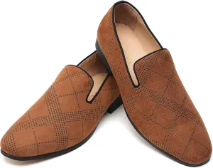 Men's Orange Loafers, Casual Slip-On Shoes, Mesh Upper & Insole, Round Toe, Moderate Cushioning, Spring/Summer