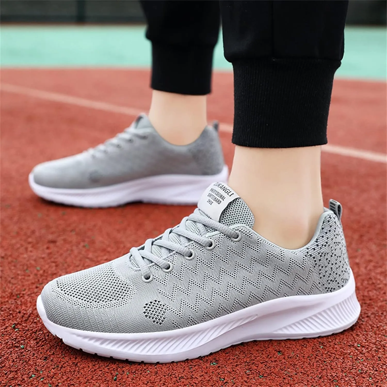 Mens Runnimg Shoes Men's Lightweight Breathable Sneakers Comfortable Lace Up Flat Non Slip Walking Shoe