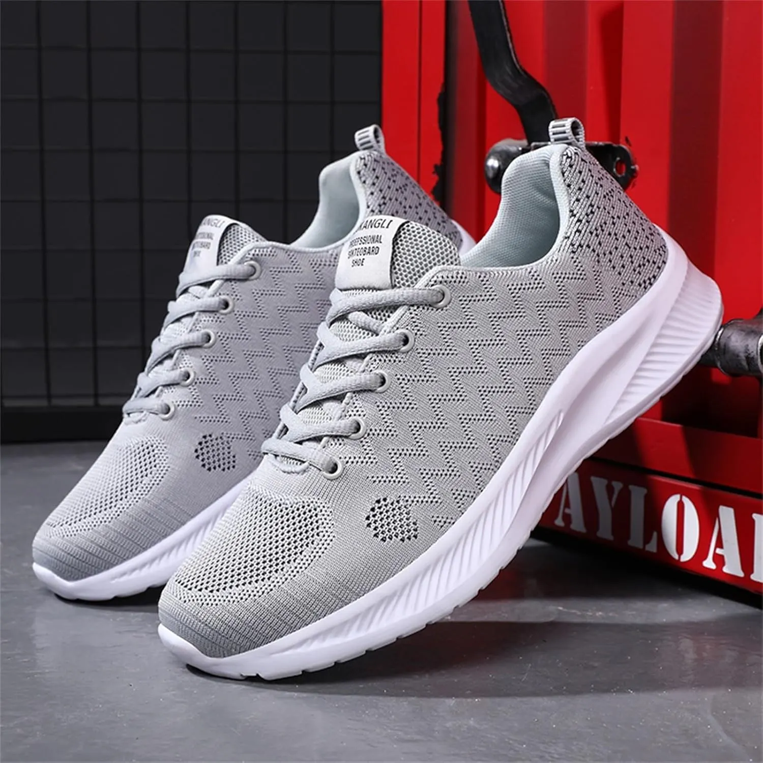 Mens Runnimg Shoes Men's Lightweight Breathable Sneakers Comfortable Lace Up Flat Non Slip Walking Shoe