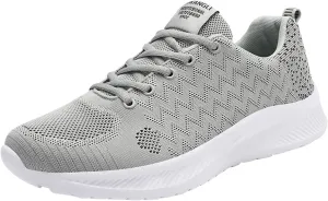 Mens Runnimg Shoes Men's Lightweight Breathable Sneakers Comfortable Lace Up Flat Non Slip Walking Shoe