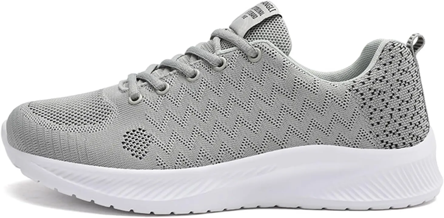 Mens Runnimg Shoes Men's Lightweight Breathable Sneakers Comfortable Lace Up Flat Non Slip Walking Shoe
