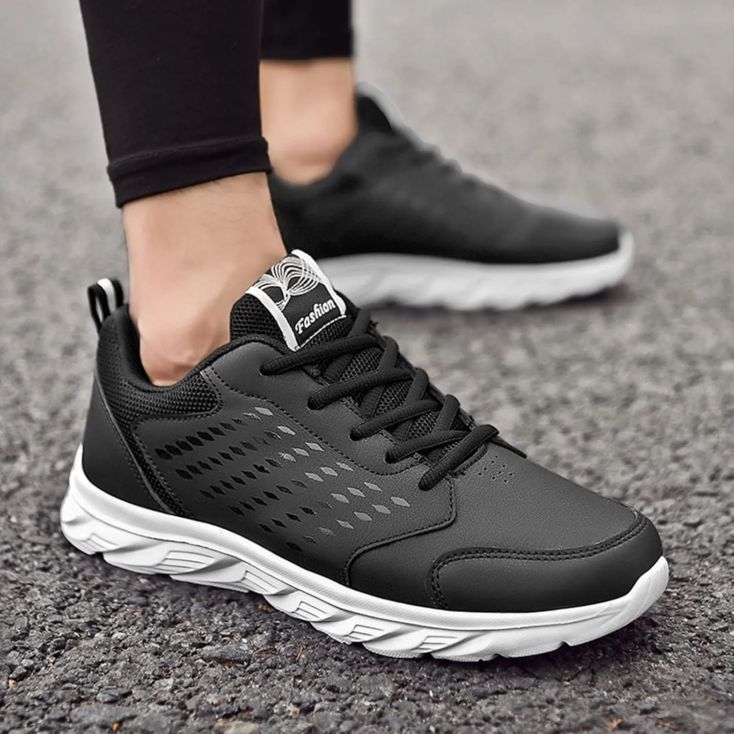Mens Shoes Casual Leather Lace Up Solid Color Casual Fashion Simple Shoes Running Shoes Men's Suede Classic Sneaker