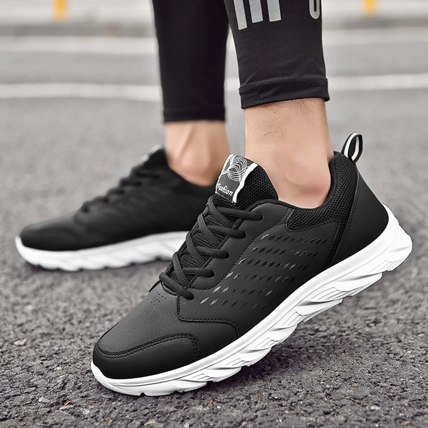 Mens Shoes Casual Leather Lace Up Solid Color Casual Fashion Simple Shoes Running Shoes Men's Suede Classic Sneaker