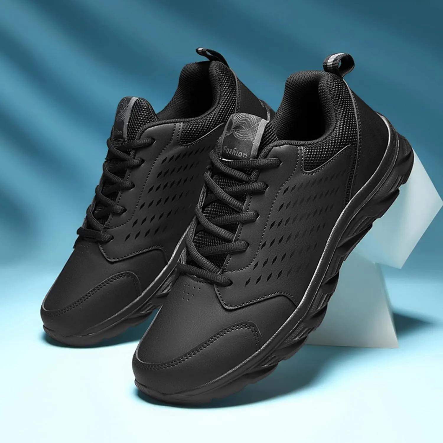 Mens Shoes Casual Leather Lace Up Solid Color Casual Fashion Simple Shoes Running Shoes Men's Suede Classic Sneaker