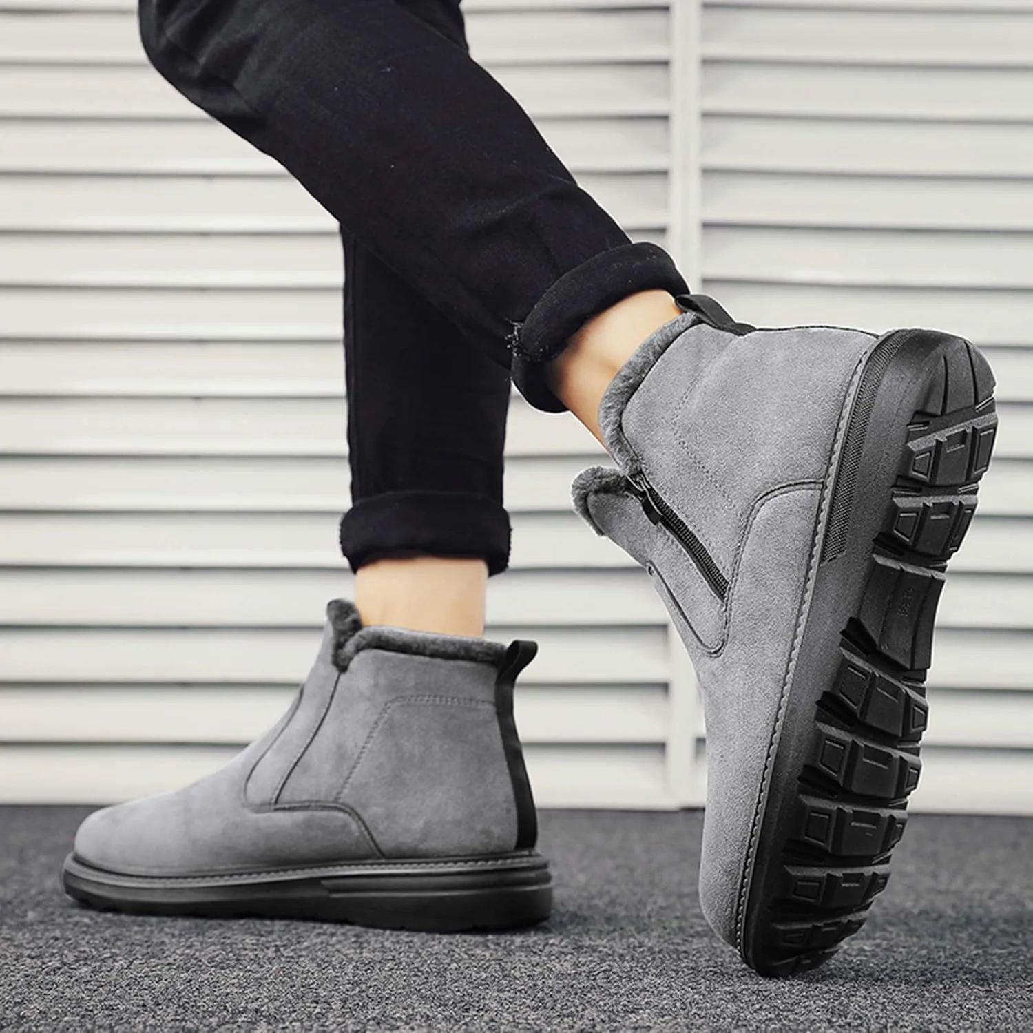Men's Snow Boots - Winter Hiking Boots - Outdoor Non-Slip Casual Walking Sneakers