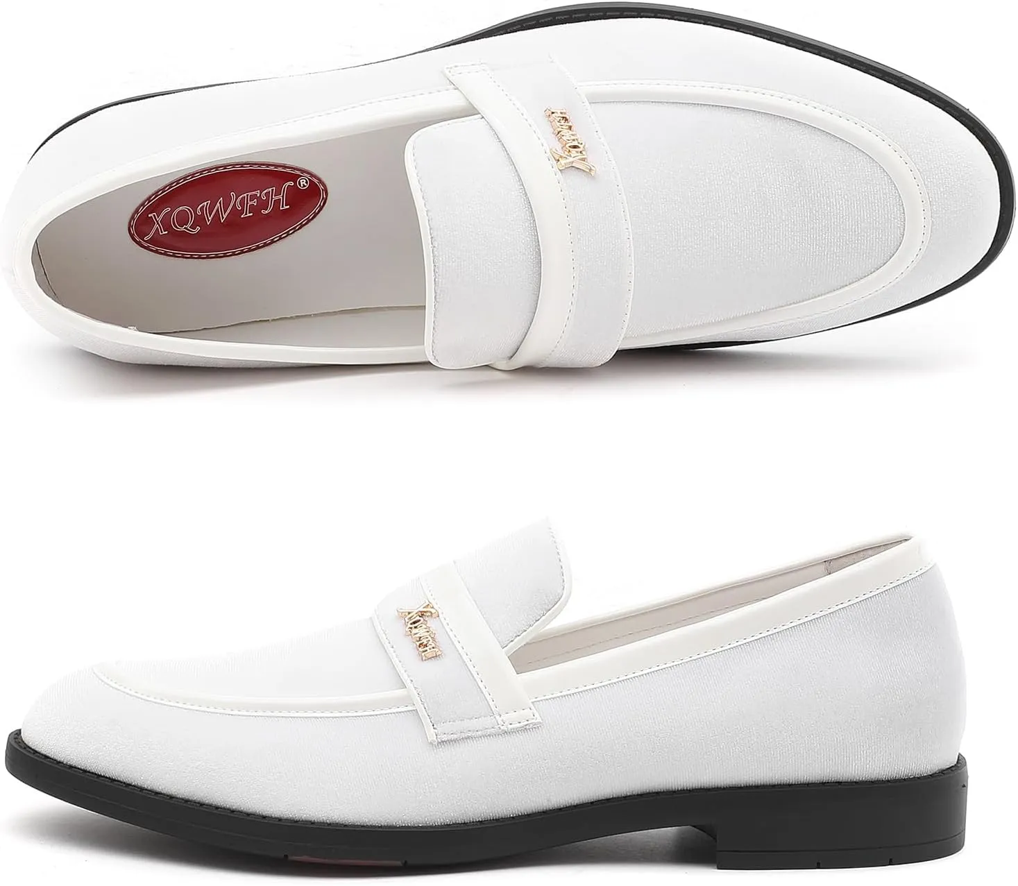 Mens Velvet Loafers, Men's Fashion Mens Dress Shoes Classic Loafers for Wedding Party Penny Dancing,Slip-On Flats Smoking Slippers Prom