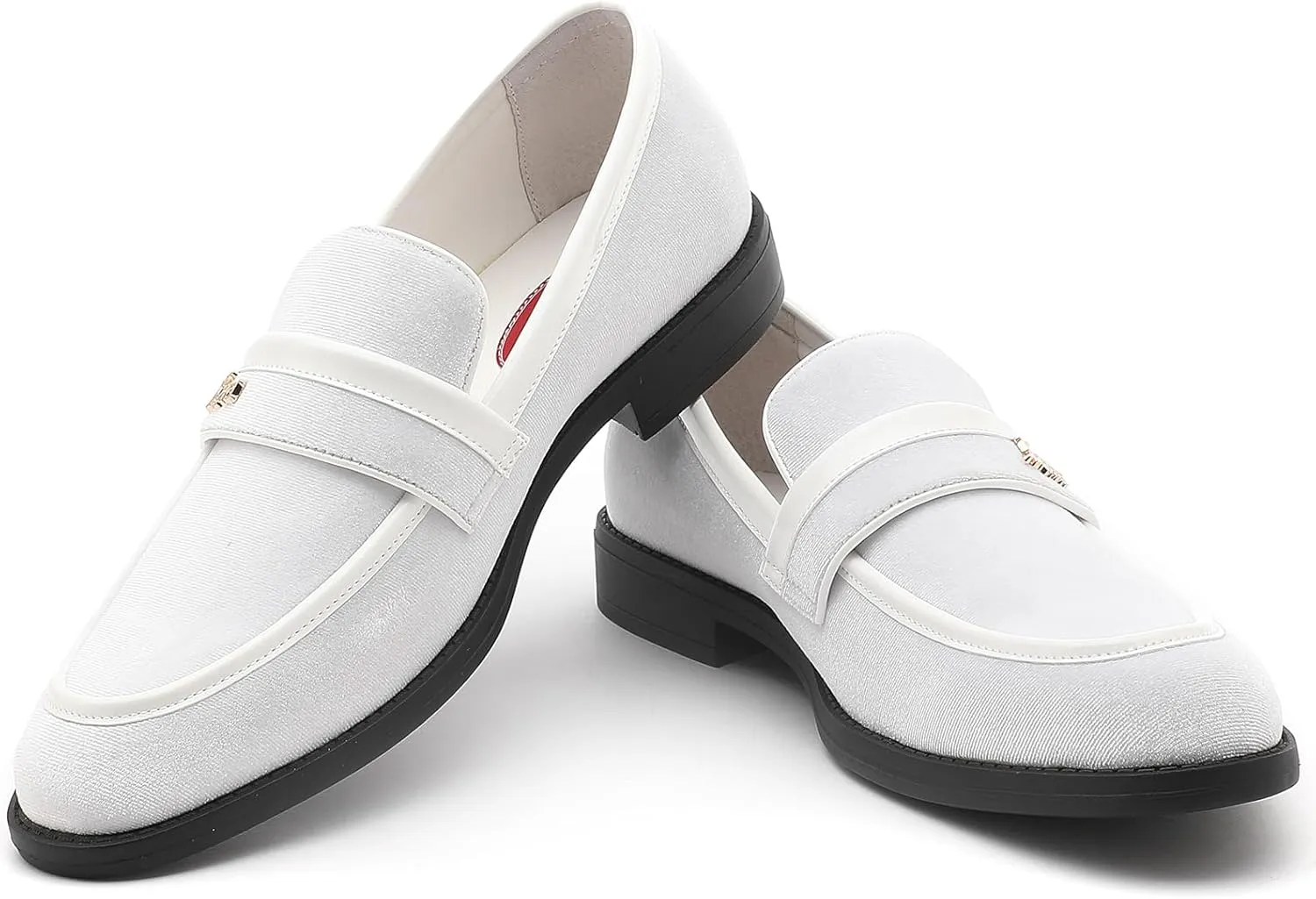 Mens Velvet Loafers, Men's Fashion Mens Dress Shoes Classic Loafers for Wedding Party Penny Dancing,Slip-On Flats Smoking Slippers Prom