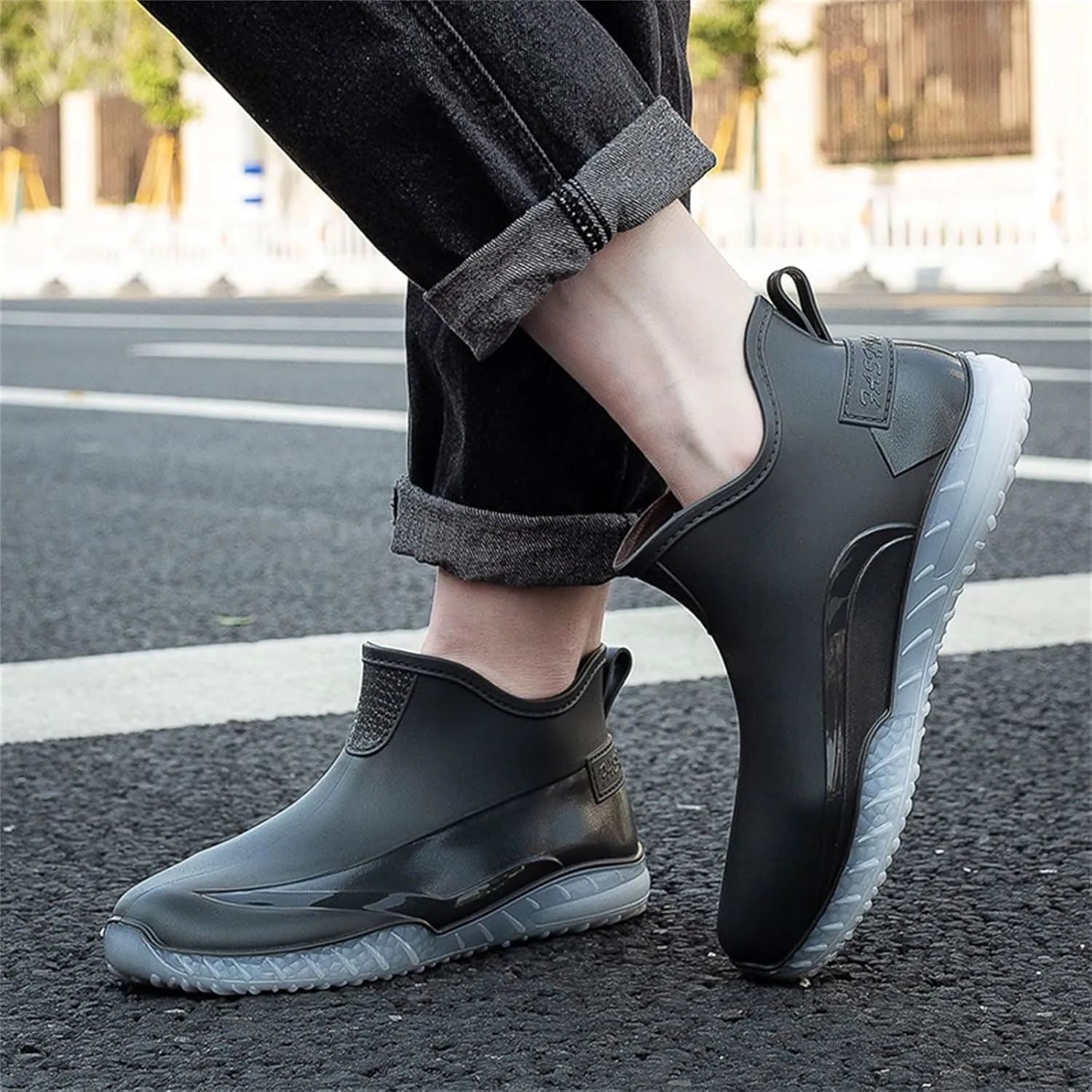 Men's Waterproof Rain Short Boots Garden Boots Ankle Rain Boots Garden Shoes Rain Outdoor Walking Boots
