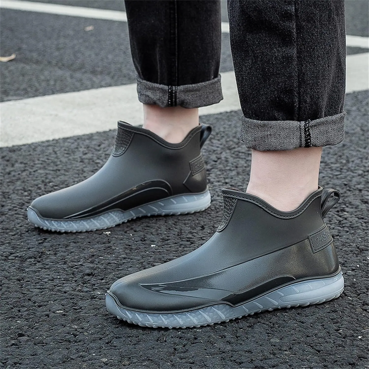 Men's Waterproof Rain Short Boots Garden Boots Ankle Rain Boots Garden Shoes Rain Outdoor Walking Boots