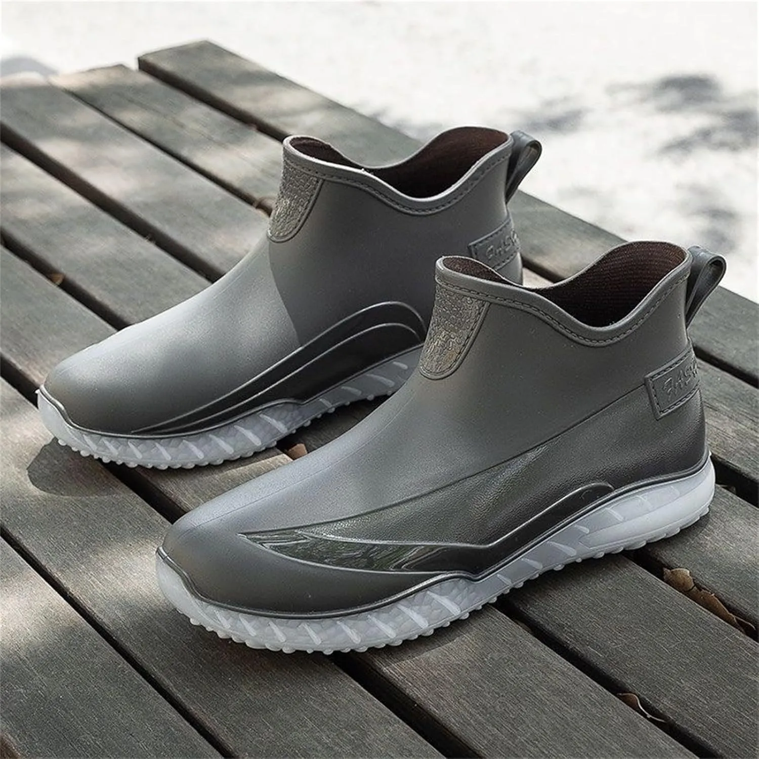 Men's Waterproof Rain Short Boots Garden Boots Ankle Rain Boots Garden Shoes Rain Outdoor Walking Boots