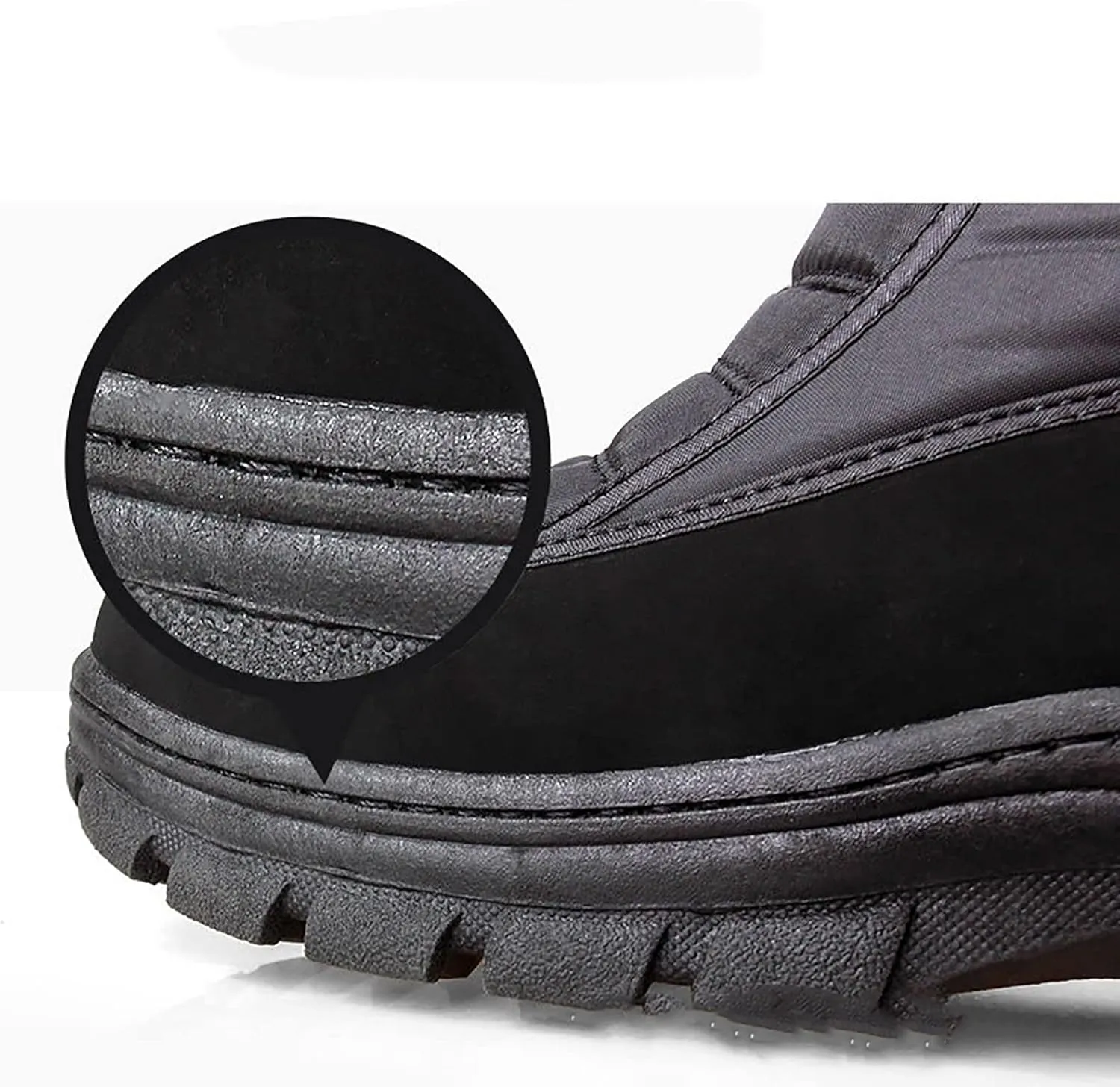 Mens Winter Boots, Outdoor Fully Lined Waterproof Deep Tread Durable Rubber Shell Thermal Winter Mens Rain Snow Boots, for Walking Hiking Ankle Snow Boots
