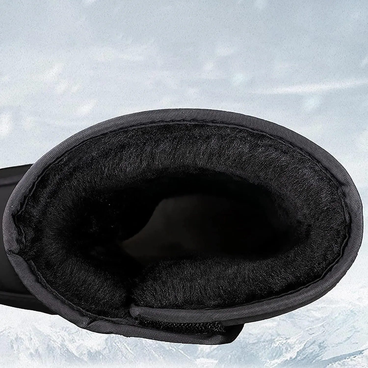 Mens Winter Boots, Outdoor Fully Lined Waterproof Deep Tread Durable Rubber Shell Thermal Winter Mens Rain Snow Boots, for Walking Hiking Ankle Snow Boots
