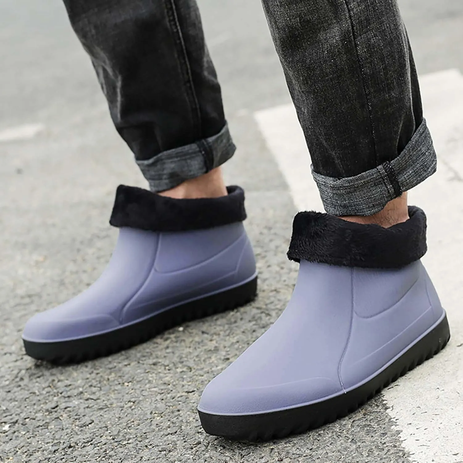 Mens Winter Boots Waterproof Snow Shoes Unisex Hiking Footwear Slip-On Ankle Booties High Top Womens Warm Slippers