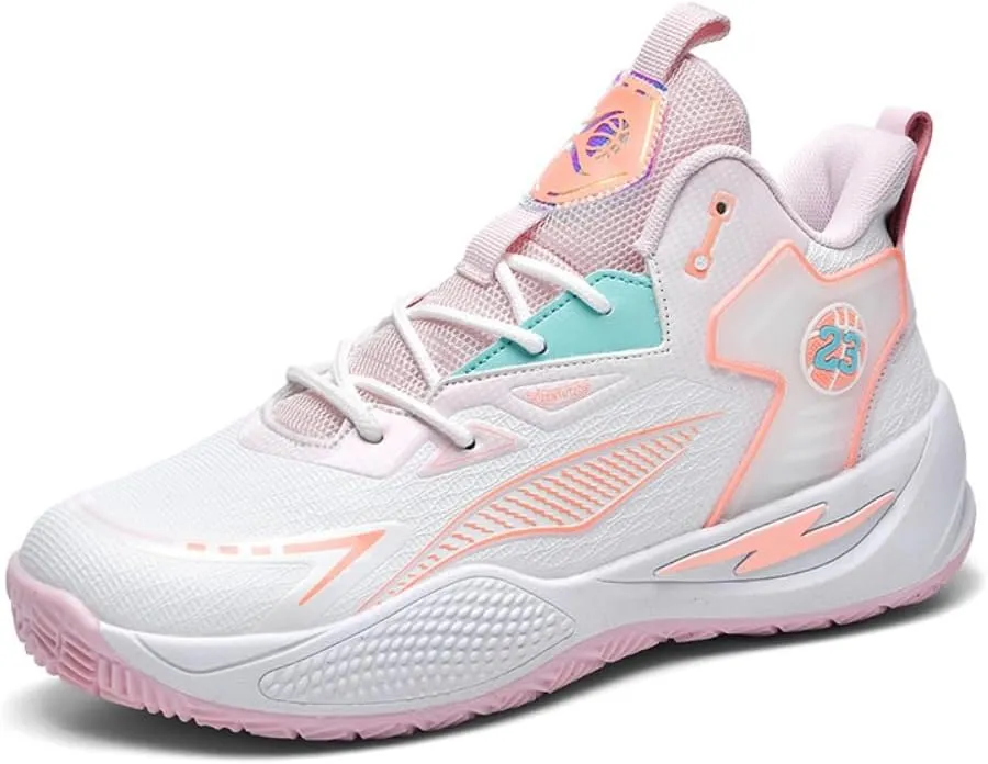 Men's Women's Basketball Shoes High Top Ultra-Light Fashion Anti Slip Breathable Sneakers